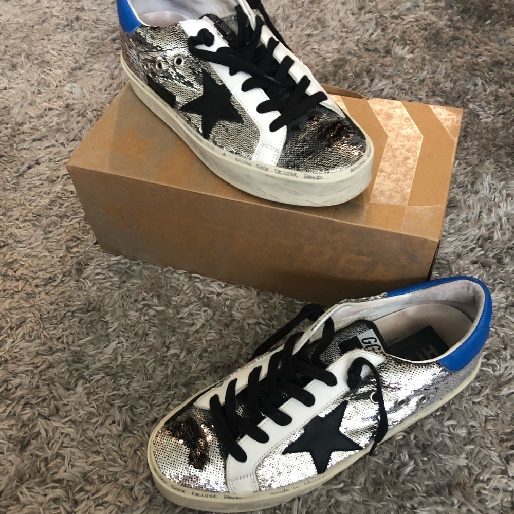 🌟✨Golden Goose Hi-Star Leopard/Silver Paillettes